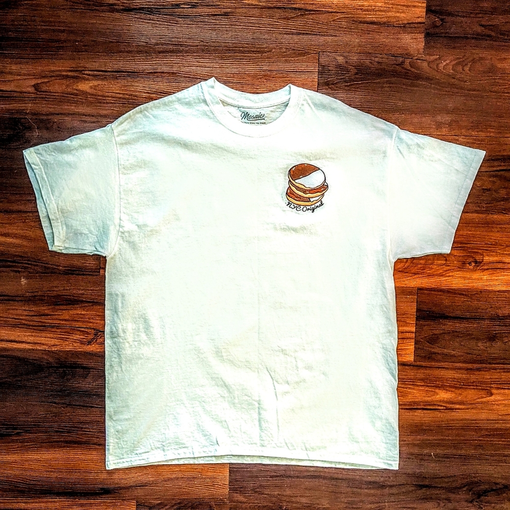 Men's Mosaic Crafted In NYC Black & White Cookie Graphic T-shirt- White  XL